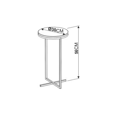 Imagem de Mesa Lateral Alta Volpi Preto Base Metálica Industrial 56cm