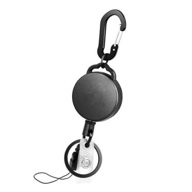 Imagem de Porta-crachá tático - carretel resistente com clipe retrátil, chaveiro, porta-cartão de identificação (preto A)