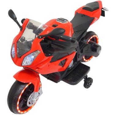 Imagem de Mini Moto Elétrica Triciclo Criança Infantil Bateria 6V Luz Som Brinqway Bw-127 Vermelho Bivolt