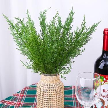 Imagem de 5 ramos de pinheiro artificiais, folhas de pinheiro de 30 cm para enfeite de Natal e decoração de jardim doméstico (Evergreen