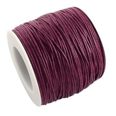 Imagem de Cordão de algodão encerado de 100 metros de 100 metros colar de pulseira de macramê para fabricação de joias fio de contas enceradas (vermelho violeta médio)