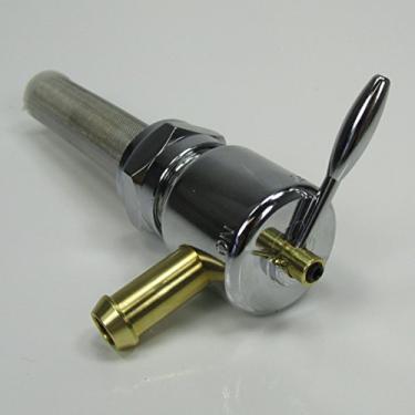 Imagem de Billet Proof Designs Válvula De Corte Saída Combustível Cromada 22 Mm Hi-Flow Petcock Lado Esquerdo 90 Graus Para Modelos Harley Big Twin E Sportster 1975-2006 Com Tampão - Use Mangueira 3/8" Id Sub