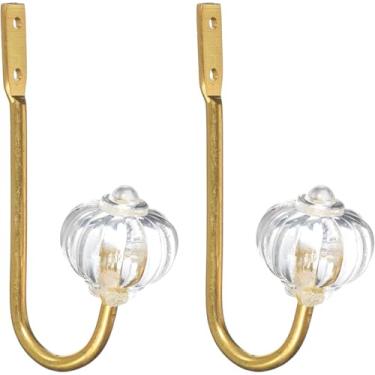 Imagem de Pacote com 2 ganchos montados na parede com strass, gancho para pendurar chapéu, toalha, chave, roupão, casacos, cachecol, bolsa, boné, xícara de café, canecas