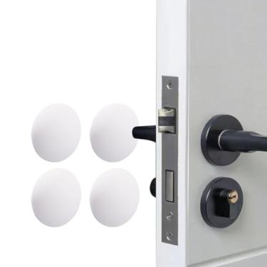 Imagem de 4 peças de protetores de parede de batente de porta 5 cm branco autoadesivo protetor de parede protetor de parede alça redonda silenciador bloqueador de som absorvente de choque para casa, escritório
