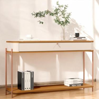 Imagem de Aparador De Sala Aparador Para Sala Buffet 1 Gaveta - Off White Nature Bronze