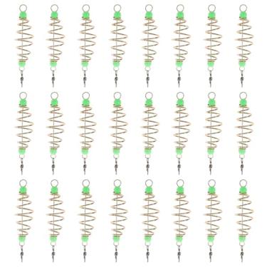 Imagem de TOPPERFUN Gaiola de isca de pesca de primavera, 24 peças, alimentador em forma de azeitona, alimentador de iscas grossas, acessórios de peixe