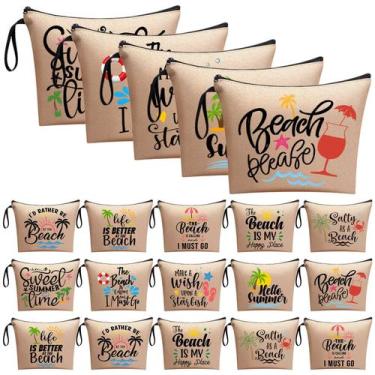 Imagem de Estojo de cosméticos Bulyoou, 20 peças, bolsas de maquiagem de praia, 