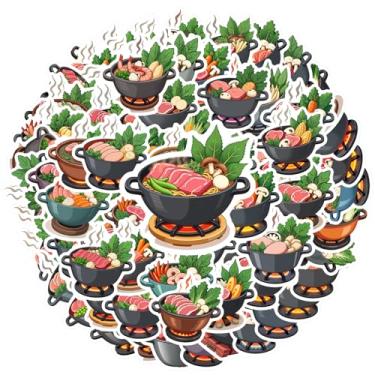 Imagem de 70 peças Hotpot Food Papelaria Adesivos Brinquedo Caprichoso para Laptop Motocicleta Bagagem Telefone DIY Telefone Laptop Scrapbook Bicicleta