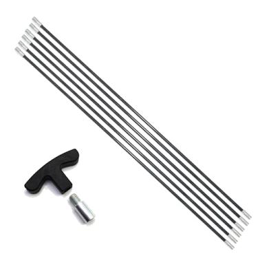 Imagem de AOGYikang Kit de haste de escova de chaminé de fibra de vidro de 18 m, acessórios NPT de 1/10.2 cm, haste de escova de lareira com alça, 6 peças de haste de fibra de vidro de 0,9 m de até 5,5 m (preto