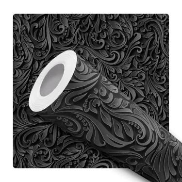 Imagem de Papel De Parede Vinílico Provençal Preto Efeito Visual 3D Sala 12m - D
