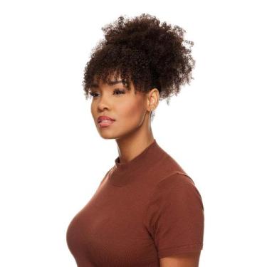 Imagem de Franja de Cabelo Natural Crespo Textura Kinky 30cm De Benguela Castanh