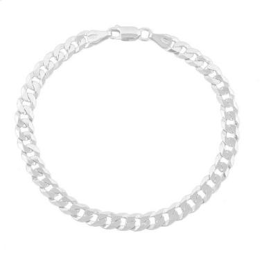 Imagem de Pulseira Italiana 7mm Grumet Em Prata 925 - DR Joias