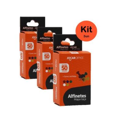 Imagem de Alfinete para Mural Mapa Taça Colorido 150un Ideal para fixação em Cor