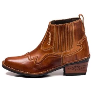 Imagem de Bota Country Masculina Couro Sanfonada Cano Curto Cowboy - Campero, 41