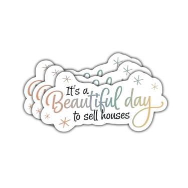 Imagem de Adesivos "It's a Beautiful Day to Sell Houses", adesivos engraçados de vinil para corretores de imóveis, corretores, compradores de casas, vendedores, para laptop, garrafa de água, copo, diários