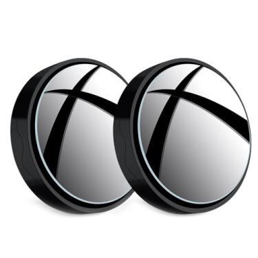 Imagem de Pacote com 2 espelhos externos automotivos – Espelho lateral retrovisor universal para carro com suporte de ventosa, design sem moldura para maior visibilidade e segurança