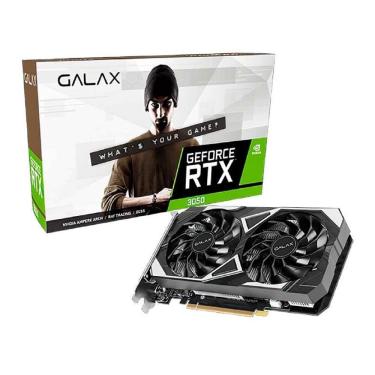 Imagem de Placa de Vídeo Galax GeForce RTX 3050 EX OC, 6GB, GDDR6, 96-Bit, Displayport, HDMI, DVI-D, PCIe, Preto