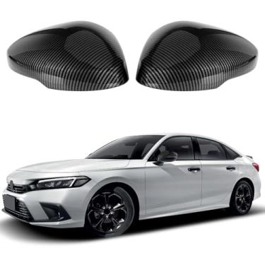Imagem de ZWPARTS 1 par de capas de espelho do lado esquerdo e direito compatível com Honda Civic 2022-2025 Touring Sedan, Sport Touring Hatchback, Tipo R com modelo de seta