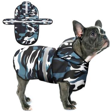Imagem de Paiaite Capa de chuva para cães: Poncho com capuz, jaqueta impermeável durável com listras refletivas para segurança, ajuste ajustável com orifício de coleira conveniente, perfeito para cães pequenos