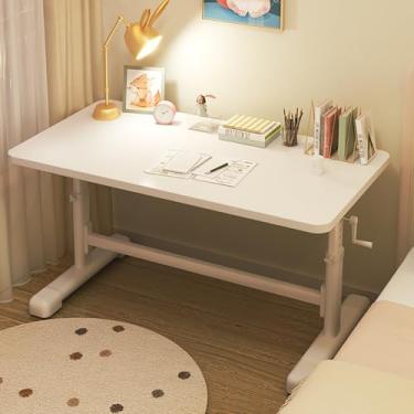 Imagem de Mesa de elevação manual para computador com manivela ajustável mesa de elevação mesa de pé manual 80 x 60 x 75 cm altura ajustável