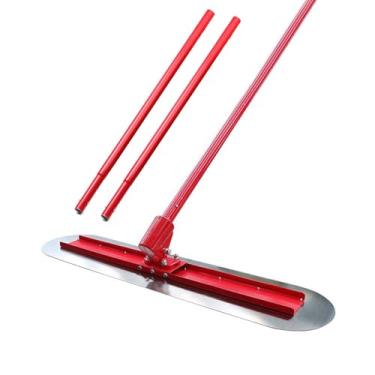 Imagem de Boia de concreto 90 x 20 cm, ferramentas de acabamento de placa de espátula de aço inoxidável com 3 postes interligados para superfícies de cimento