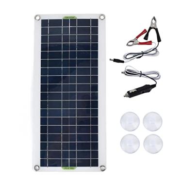Imagem de Carregador de bateria de painel solar de polissilício de 20 W, kit de carregamento solar portátil com alta taxa de conversão, IP65, design leve para acampamento, turismo, caminhadas e muito mais