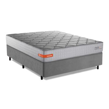 Imagem de Cama Box Casal King Espuma Softgel Power 193x203x60cm Cinza