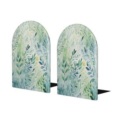 Imagem de Suporte de livro decorativo de madeira retrô verde folha grande suporte de livros antiderrapante resistente para escritório mesa de escritório em casa biblioteca escola estudo decoração divisórias de