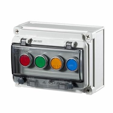 Imagem de UHFILYQBA Caixa de botão de botão de plástico caixa de controle de interruptor Start Stop impermeável ao ar livre capa protetora de autorredefinição industrial (4)