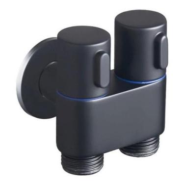Imagem de Torneira Registro Derivador Maquina Lavar Saida Dupla 22mm Preto - ALE