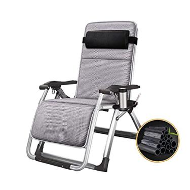 Imagem de YYBOES Cadeira reclinável de jardim, reclinável dobrável, super largura 67/72 cm, espreguiçadeira, espreguiçadeira, cama de alumínio, pernas de aço quadradas ao ar livre, para praia, pátio, jardim