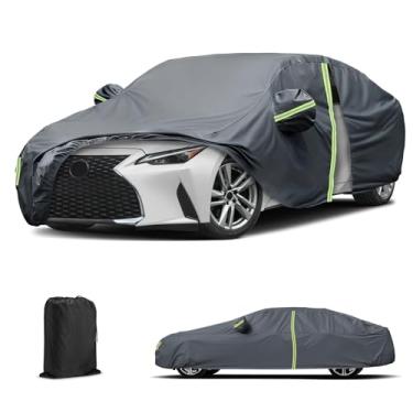 Imagem de Capas de carro à prova d'água para Nissan Altima 2013-2025, cobertura completa para todos os climas ao ar livre com porta com zíper e faixas à prova de vento para sol, chuva, poeira, neve, proteção