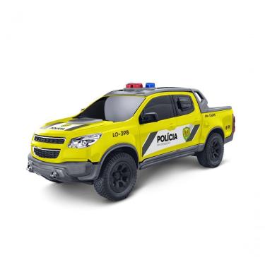 Imagem de Carrinho Caminhonete Viaturas Pick-up S10 Policia Grande Policia Pr Amarela