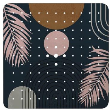 Imagem de Tapete de banheira antiderrapante, tapete de banheira quadrado boêmio, tapete de chuveiro com ventosas para adultos, crianças, idosos 53 x 53 cm