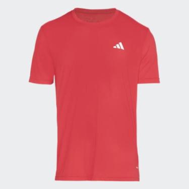 Imagem de Camiseta Adidas Own The Run 3 Listras Masculina, Vermelho, M