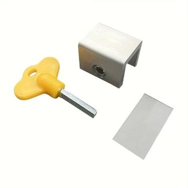 Imagem de 3 peças de trava de janela de liga de alumínio para janela deslizante antifurto fechadura de porta deslizante de portas de segurança