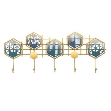 Imagem de Prateleiras suspensas Criativo parede pendurado ganchos de casaco prateleiras entrada moderna personalidade casaco ganchos moda metal montagem na parede casaco rack ganchos(Pequeno)