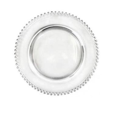 Imagem de Prato Raso Em Cristal Bolinha Pearl - Wolff, Transparente, 1
