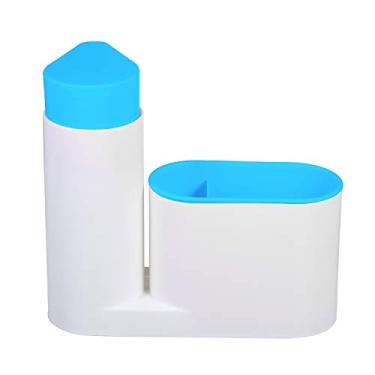 Imagem de Dispenser de Sabão Líquido para Louça com Bomba em Plástico Moderno Pia Cozinha Porta-Sabão Compartimentos Armazenamento Esponjas Escovas Limpeza Pinc