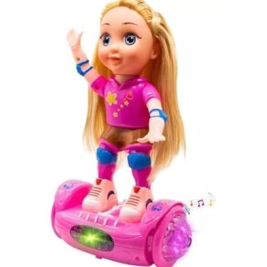 Imagem de Boneca hoverboard bate e volta luz som skate brinquedo