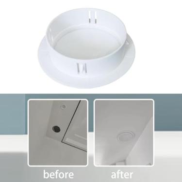 Imagem de Baoblaze Placa de cobertura circular branca para orifícios no teto, fácil instalação, compacta, para vedação de orifícios de ar condicionado, acabamento para, 106 a 124 Furos