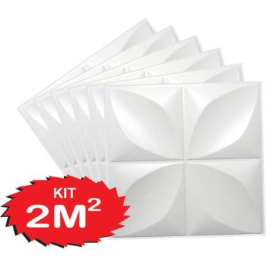 Imagem de Kit 08 placas 3d pvc auto adesiva modelo petalas - WALLMAKE 3D