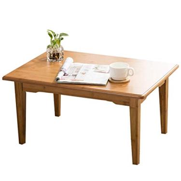 Imagem de Mesa baixa para sala de estar, mesa quadrada, mesa de tatame, mesa para laptop (cor: cor de madeira, tamanho: 40 70 25 cm) (cor: cor de madeira, tamanho: 407045 cm) (cor de madeira 40 * 70 * 50 cm)