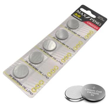 Imagem de Bateria CR2025 Lítio 3V, 5 Unidades, para Calculadoras, Relógios, Controles Remotos, Brinquedos