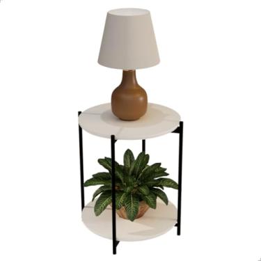 Imagem de Mesa dobrável de centro, tampo com dobradiça dupla, estrutura compacta(branco)