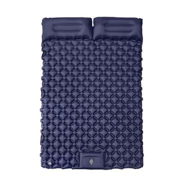 Imagem de ColchãO InfláVel Casal Resistente AutomáTico Multiuso Camping 190 * 120 * 5 Cm(Azul marinho)
