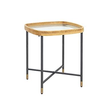 Imagem de UWEREBFM Suporte universal para TV, pequena mesa de centro nórdica minimalista para sofá, mesa de cabeceira/mesa de canto para sala de estar, varanda, quarto