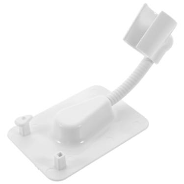 Imagem de AkosOL Chuveiro de salto alto portátil acessórios para cabeça de chuveiro conector prateleira de banheiro sem perfuração bocal pulverizador abs suporte de bebê branco conector base ajustável Lotus pod