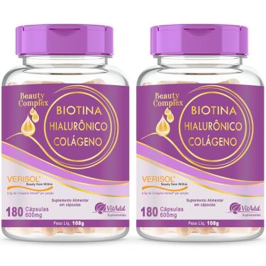 Imagem de Kit 2x Colágeno Hidrolisado C/ Ácido Hialurônico E Biotina 360 Cáps-Unissex