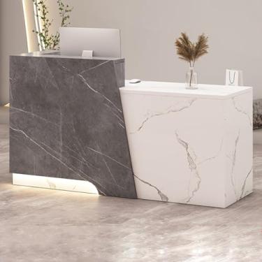 Imagem de Mesa de recepção, balcão de recepção, mesa de recepção de salão, mesa de recepção em pé, recepção pequena, balcão de loja, mesa de recepção em forma de L, caixa e balcão de recepção com balcão